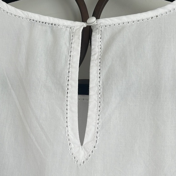 ANTHROPOLOGIE JOIE HAUKEA  SHIRRED PEPLUM TOP WHITE SIZE MEDIUM - Picture 9 of 10
